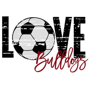 Love Bulldogs Soccer SVG