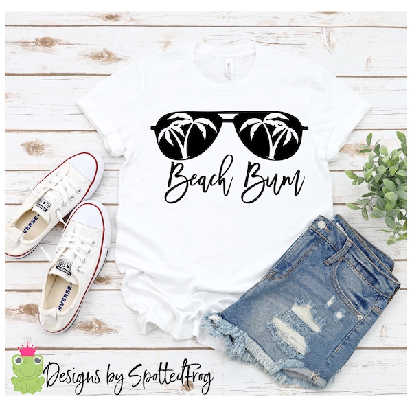 Beach Bum Sonnenbrille Flieger Palmen SVG