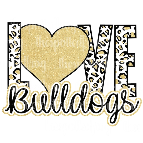 Love Bulldogs Cheetah  SVG/PNG