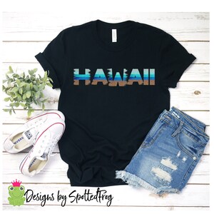 Hawaii Ombre Ocean Beach Glitter Brushstrokes Distressed PNG