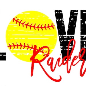 Love Raiders Distressed Softball SVG- 2 Designs