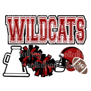 Wildcats Gliitter Cheer et Football PNG/SVG