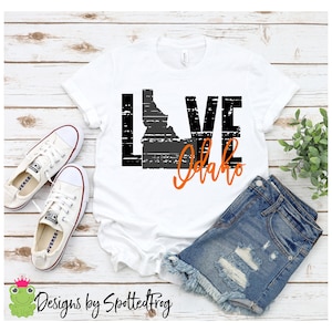 Idaho State Outline LOVE Distressed SVG/PNG