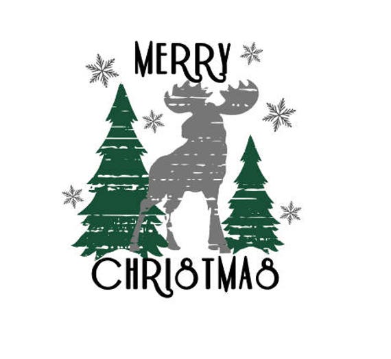 Download Merry Christmas Moose Distressed Svg Etsy PSD Mockup Templates