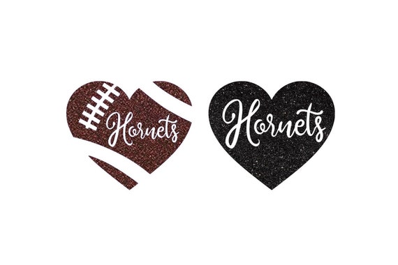 Hornets Football Hearts Svg Etsy