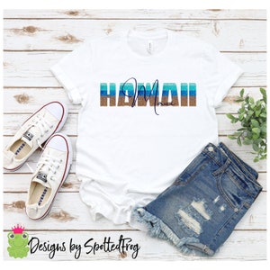 Maui Hawaii Ombre Ocean Beach Glitter Brushstrokes Distressed PNG