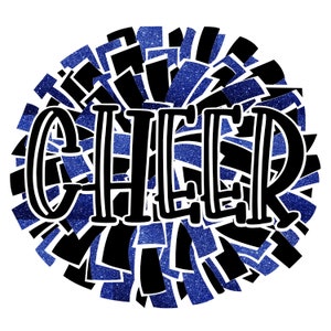 Cheer Pom Pom Glitter and Without Glitter PNG/SVG