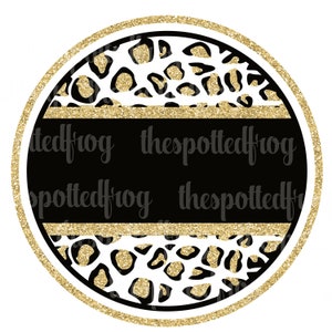 Cheetah Glitter Circle PNG