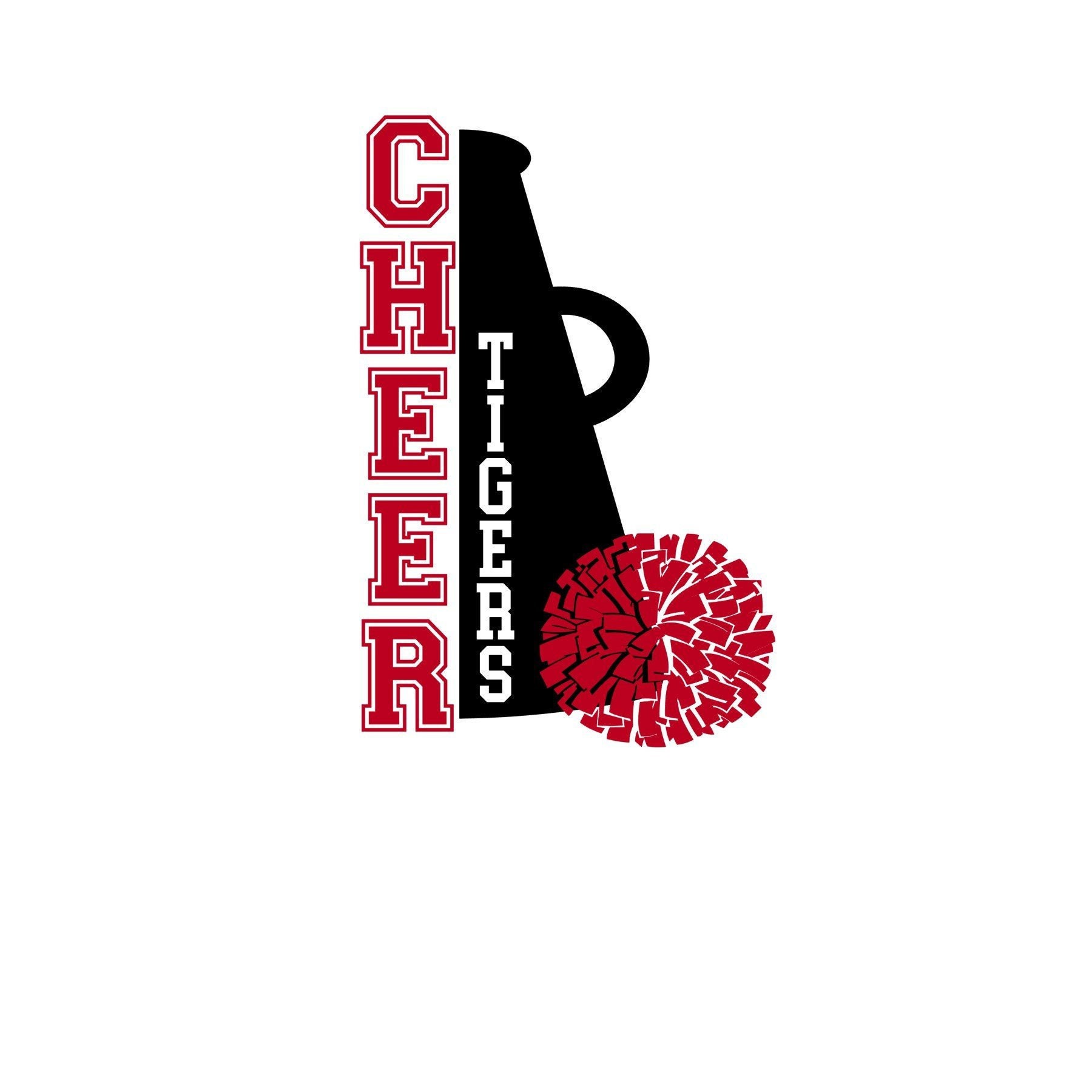 Tigers Cheer Megaphone Pom Pom SVG - Etsy