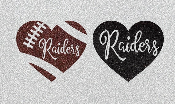 Raiders Football Hearts SVG | Etsy