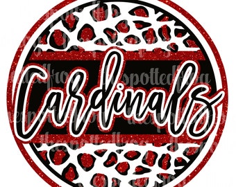 Cardinali Glitter Cheetah Circle PNG