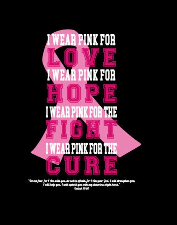 I Wear Pink For The Love Fight Hope Cure Cancer Ribbon Svg Etsy