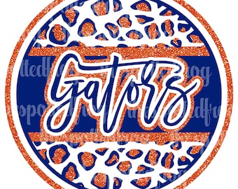 Gators Cheetah Glitter Circle PNG