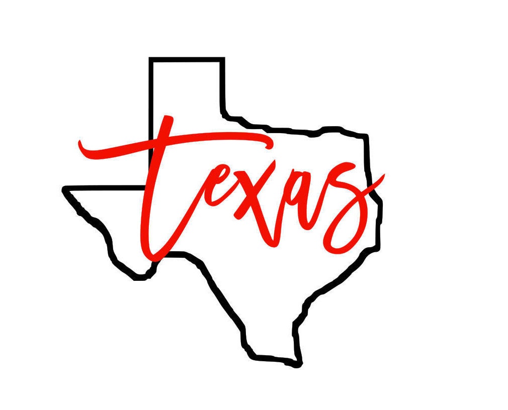 Texas state outline script svg | Etsy