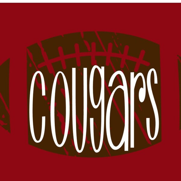 Cougars Fútbol Angustiado SVG