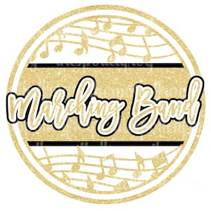 Marching Band Glitter Circle PNG