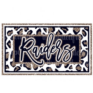 Raiders Glitter Cheetah Rectangle PNG