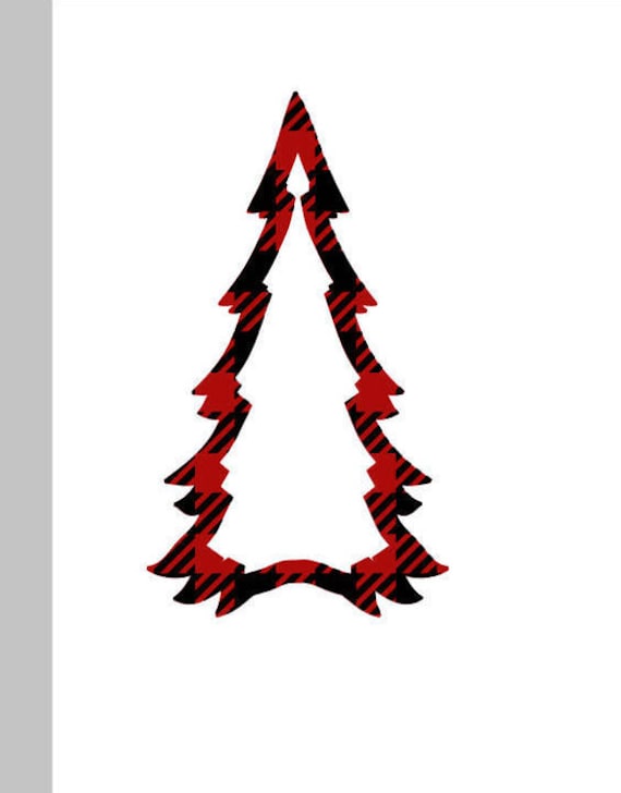 Büffel karierte Weihnachtsbaum Umrandung SVG
