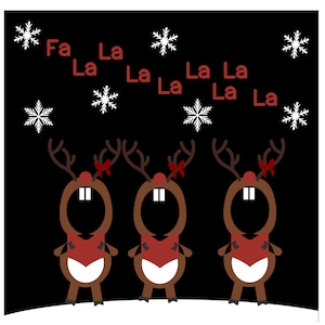 Chanter rennes Fa La La La La La Noël Flocons de neige SVG/PNG