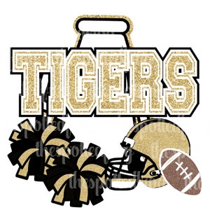 Tigers Glitter Cheer and Football PNG/SVG