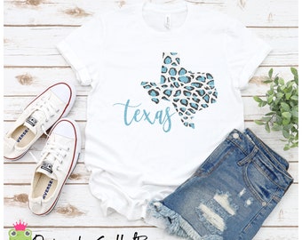 Texas State Cheetah/Leopard Glitter/No Glitter SVG