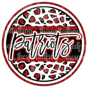 Patriots Glitter Cheetah Circle PNG
