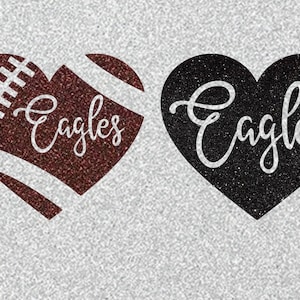 Eagles Football Hearts SVG