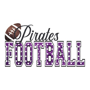 Pirates Football Dots Glitter and No Glitter SVG and PNG
