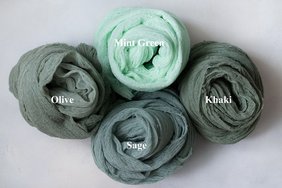 Green Gauze Wraps 30 colors Layering Baby Newborn Wrap Etsy
