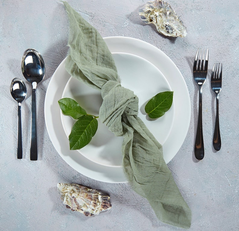 Khaki rustic Gauze napkins for wedding Cotton napkins Etsy