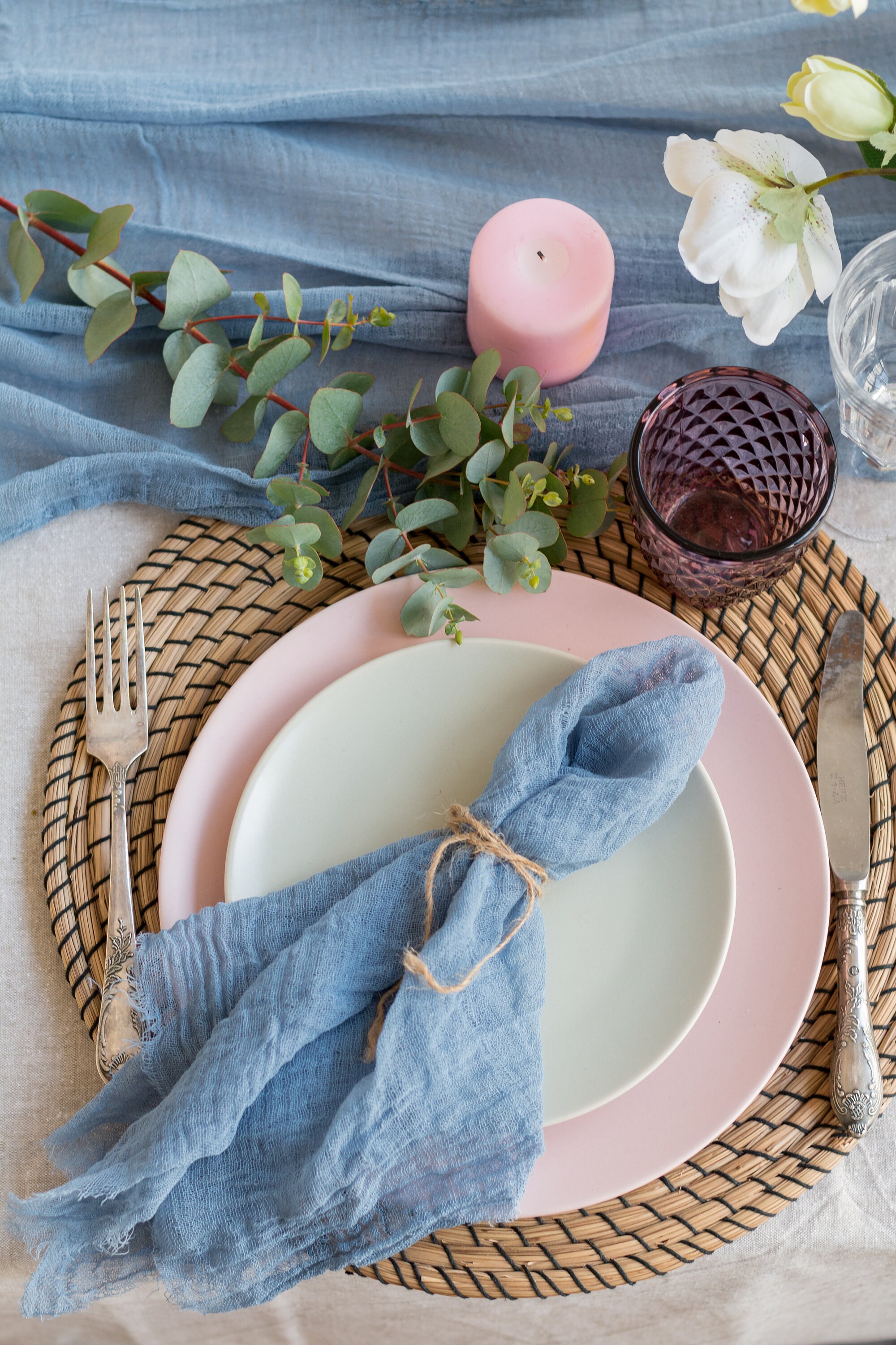 Dusty Blue Gauze table runner Cheesecloth Wedding Table Etsy