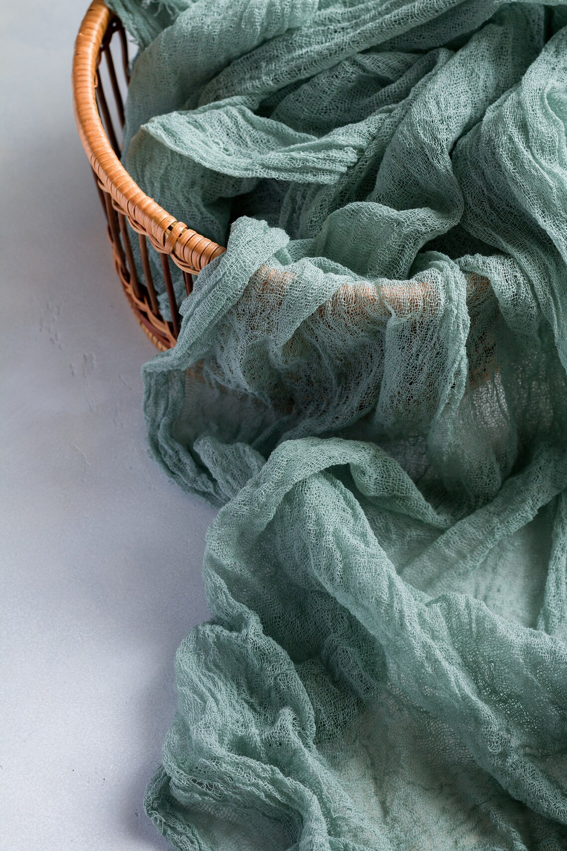 Woodland Sage Wedding Green Gauze Table Runner Boho Decor Etsy