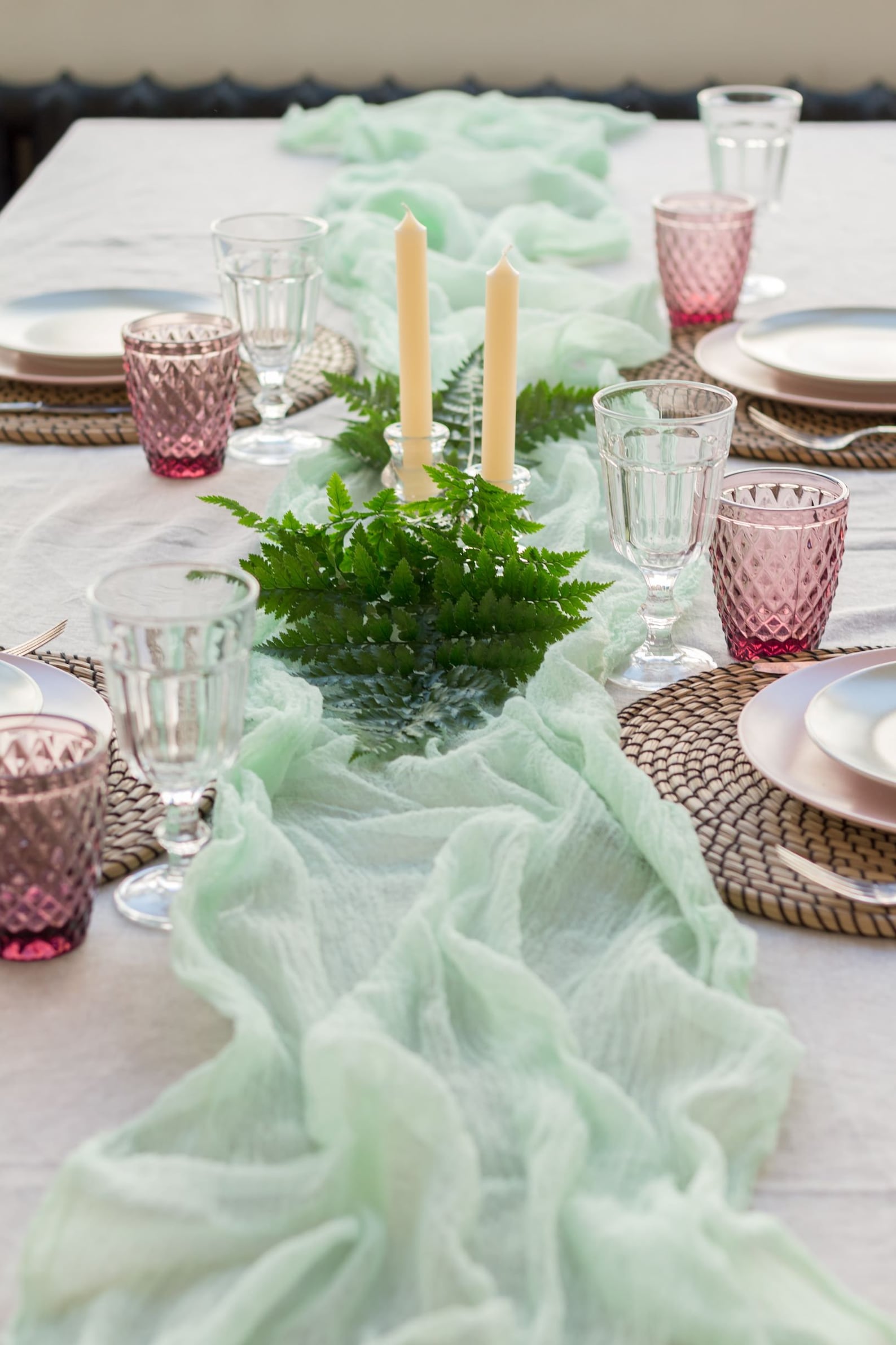 Mint Green Wedding Gauze table runner Cheesecloth table Etsy
