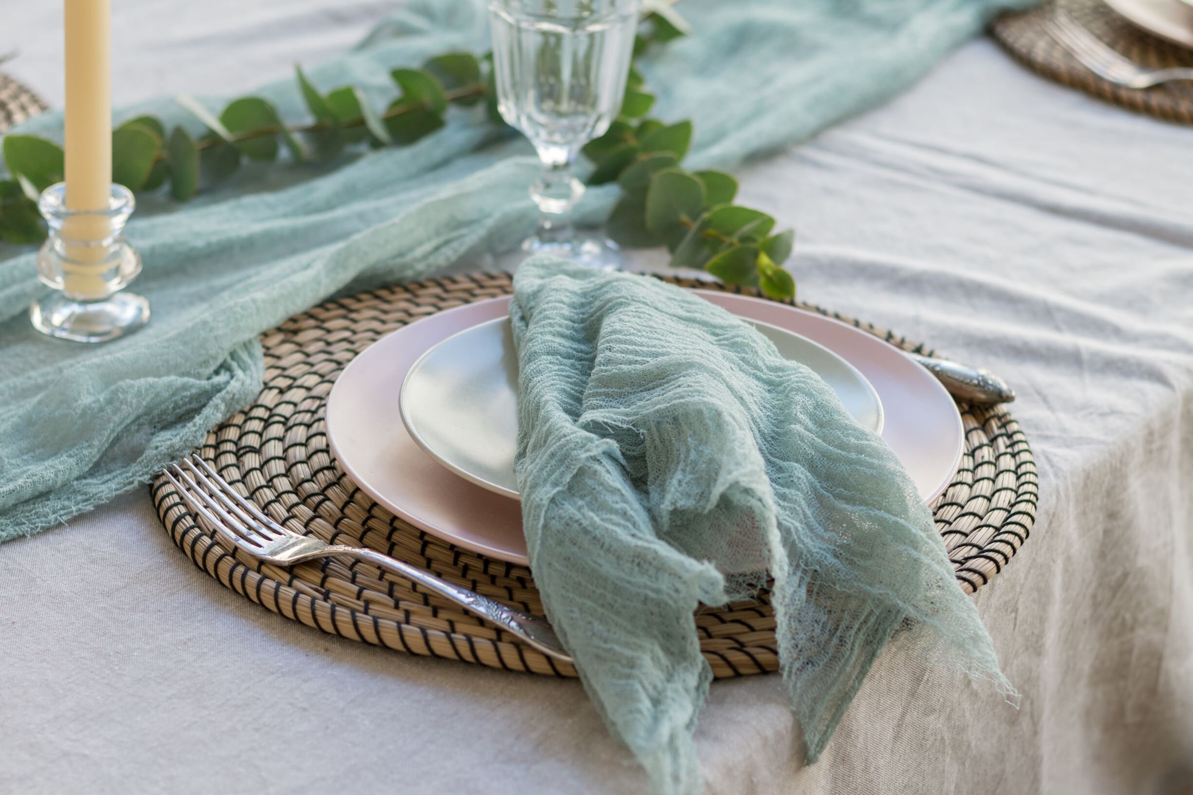 Cheese cloth napkins set Gauze napkins set Sage Green decor Etsy