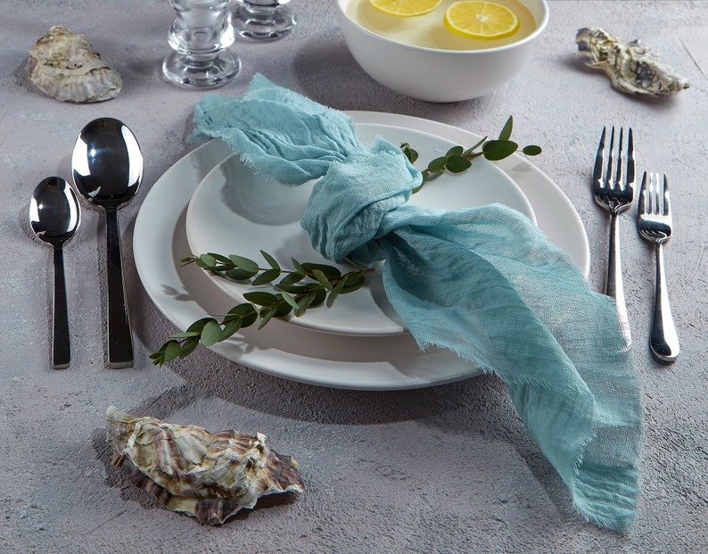 Cheese cloth napkins set Gauze napkins set Sage Green decor Etsy