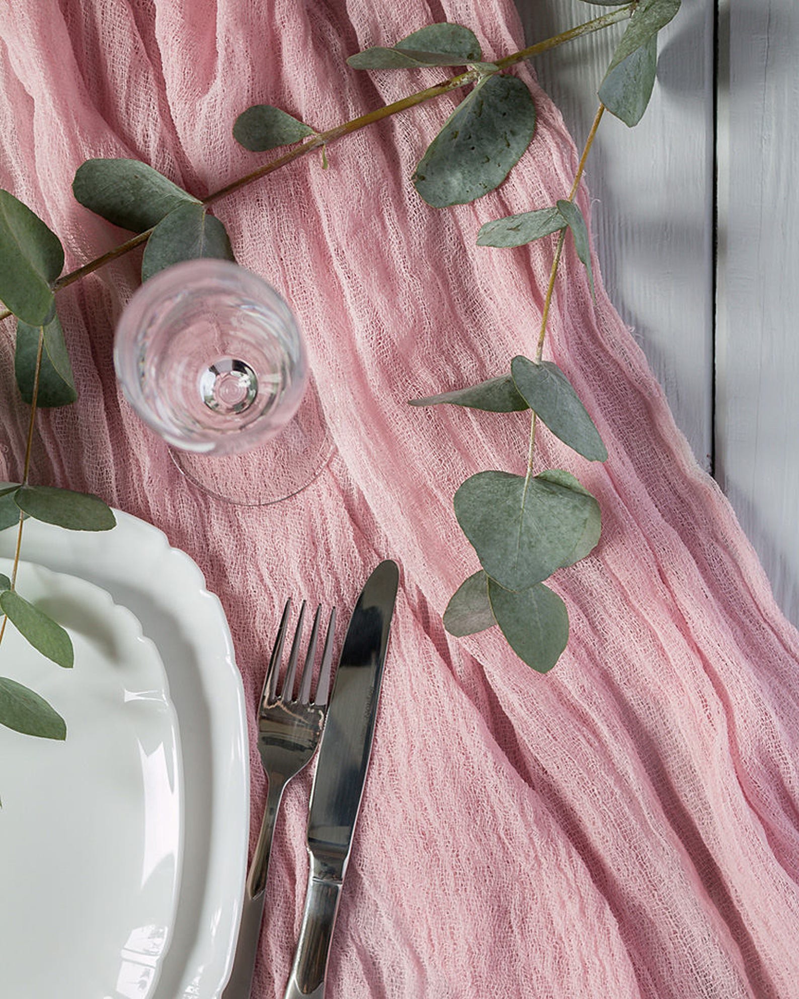 Blush pink Gauze table runner for Wedding Pink Cheese cloth Etsy