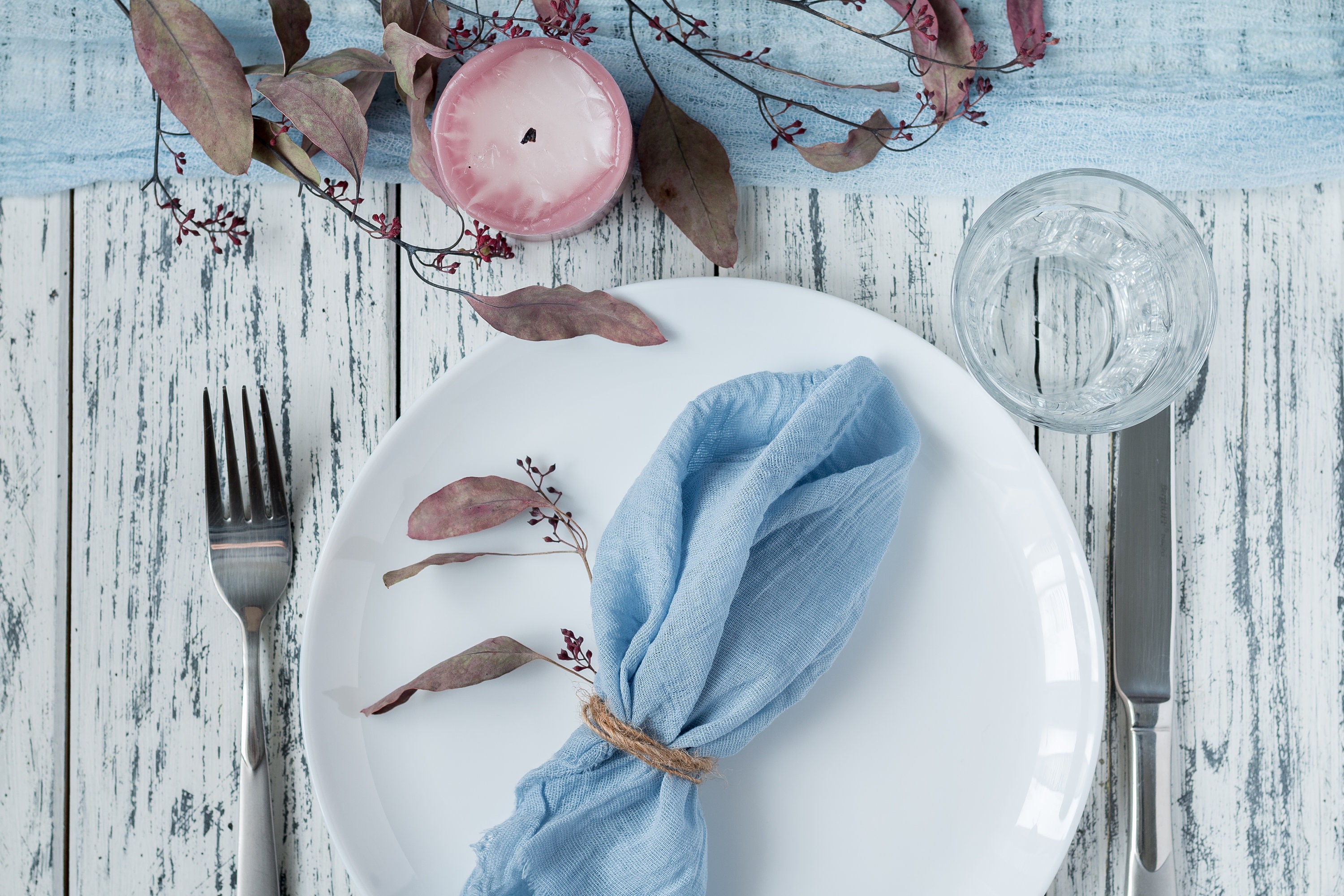 Cloth napkins bulk Dusty Blue Rustic Gauze napkin set Etsy