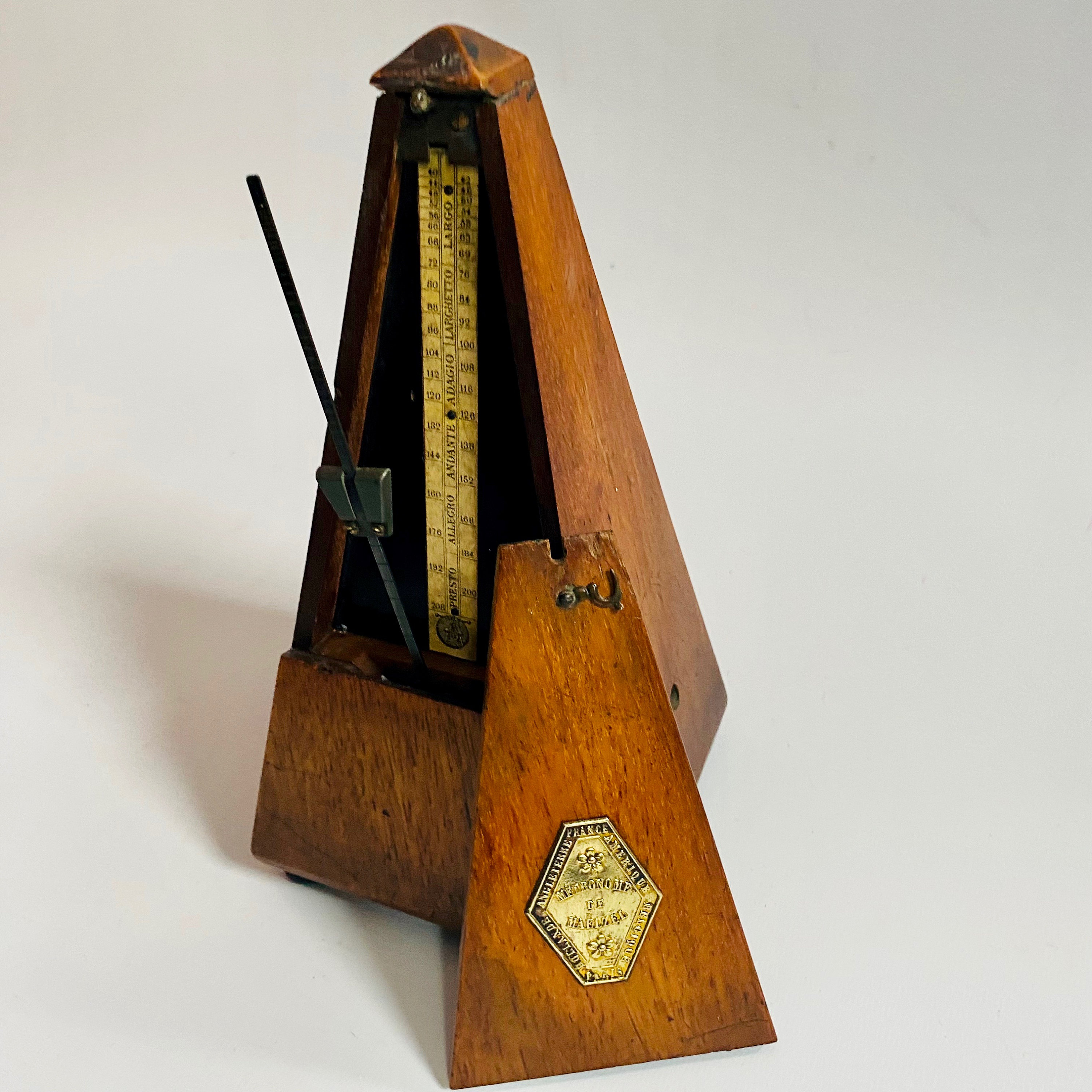 Antique French Métronome Maëlzel 1890 Solid Polished Mahogany/slow