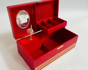 Vintage 1950s Japanese Laurel Musical Ballerina Jewelry Box- music very slow/reduced