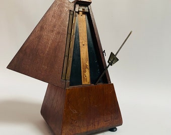 Antique Maelzel Metronome: French Mahogany with Bell (Damaged)