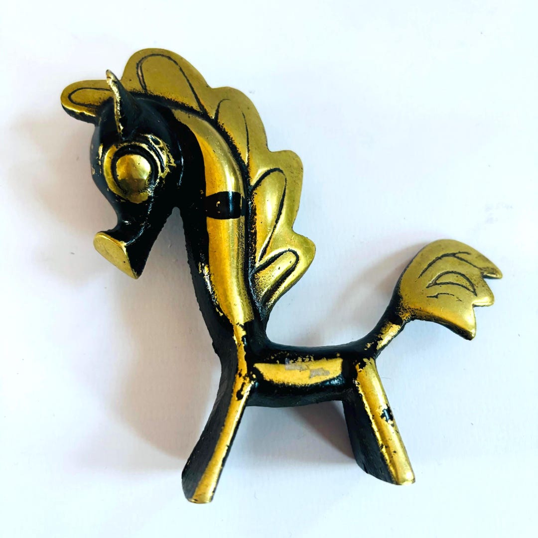 Walter Bosse　アンティーク　真鍮　ロッキングホース Walter Bosse Brass Horse Figurine: Mid-Century Modernist Decor