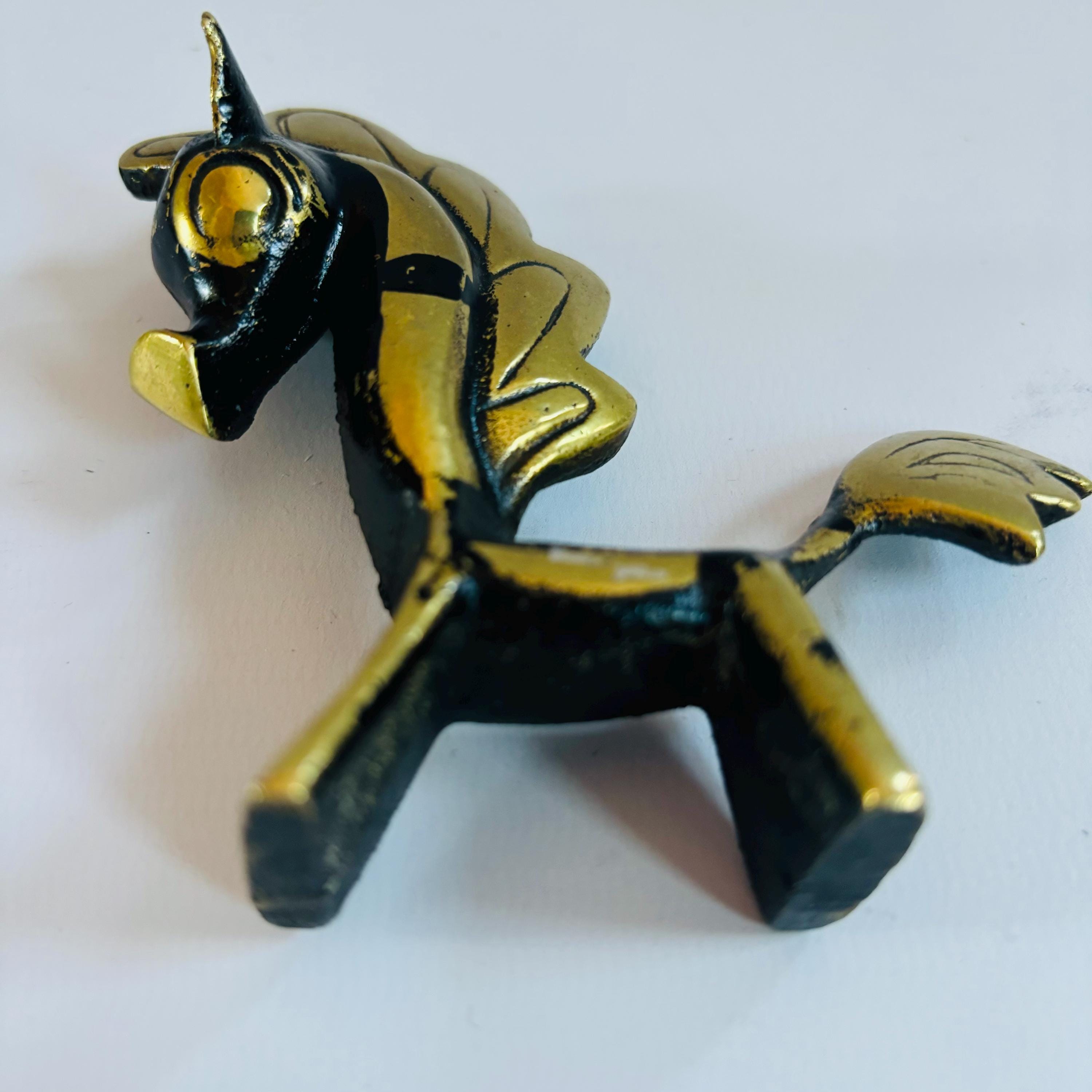 Walter Bosse Brass Horse Figurine: Mid-Century Modernist Decor