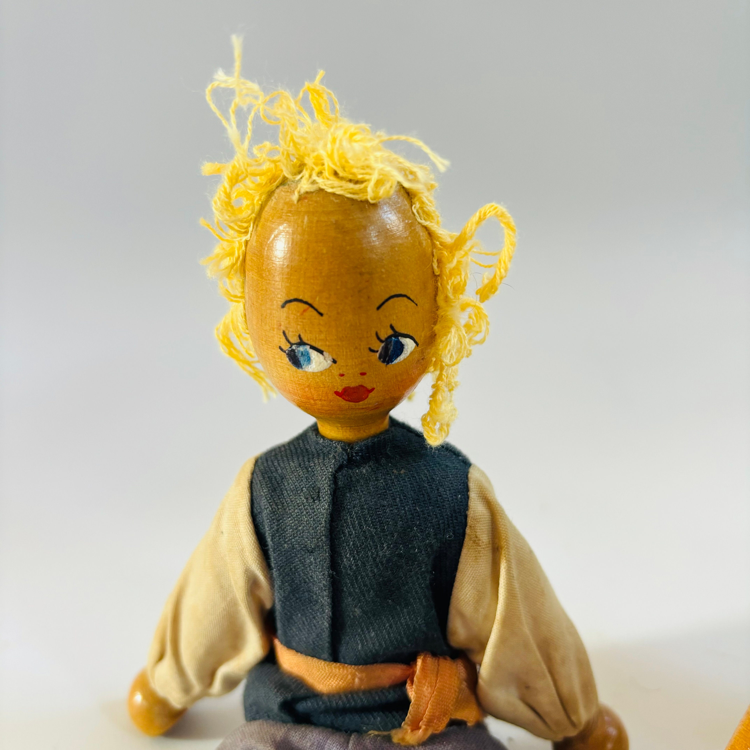 Vintage German Peg Dolls: Mid-century Wooden Folk Art Trio - Etsy