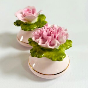 1920s Aynsley Rose & Chrysanthemum Salt Pepper Shakers, Fine Bone China