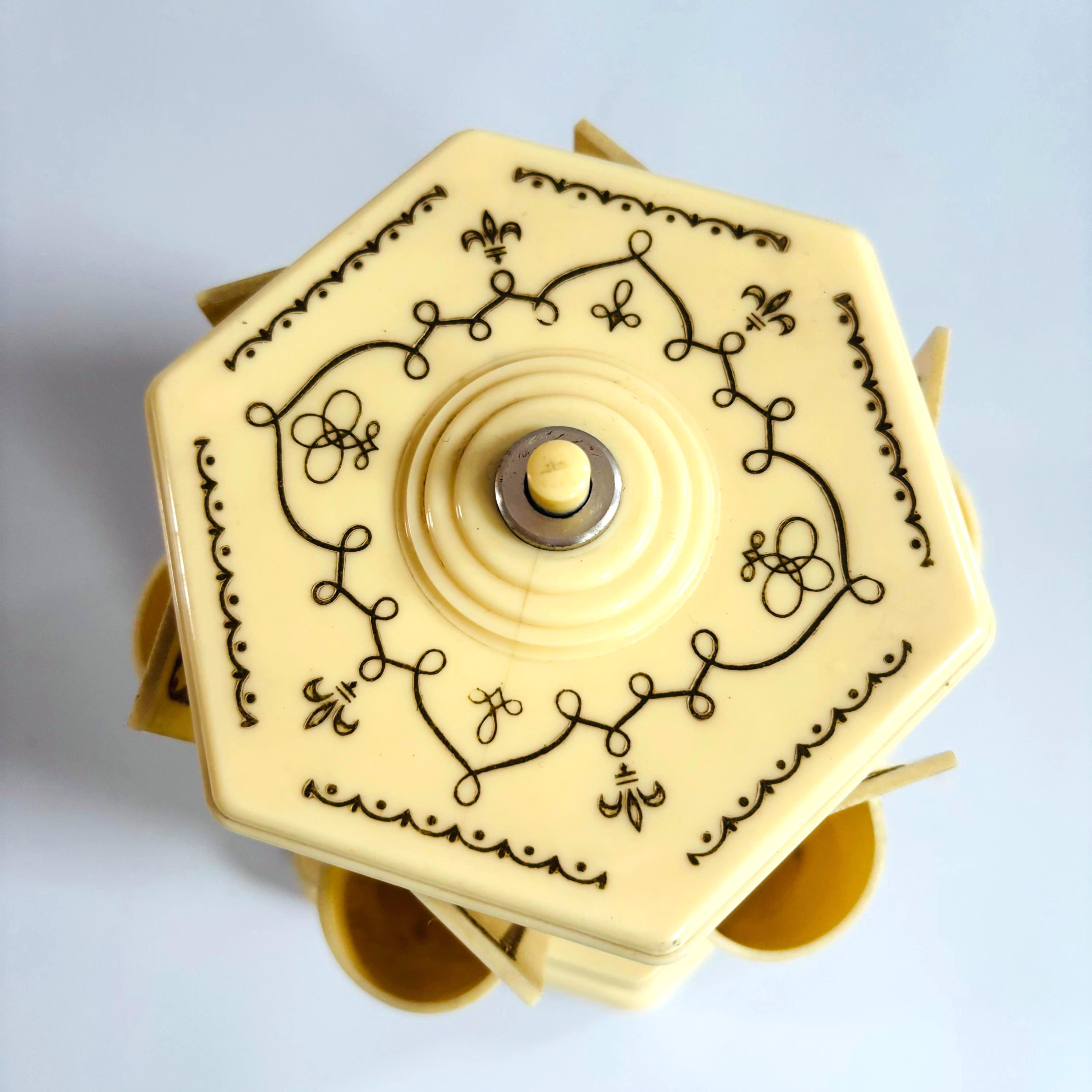 Vintage Selcol Bakelite Musical Carousel, Lipstick/cigarette