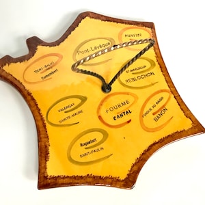 Assiette française vintage et rare en céramique Vellauris pour fromages ou tapas ! Dîner Fromage Chef Lover Farm