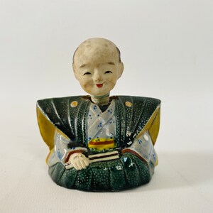 Antique Japanese Samurai Nodder Ceramic Great condition and Character Truly Unique-Handmade painted and glazed Edo-Early Meiji 1850-1899 image 9