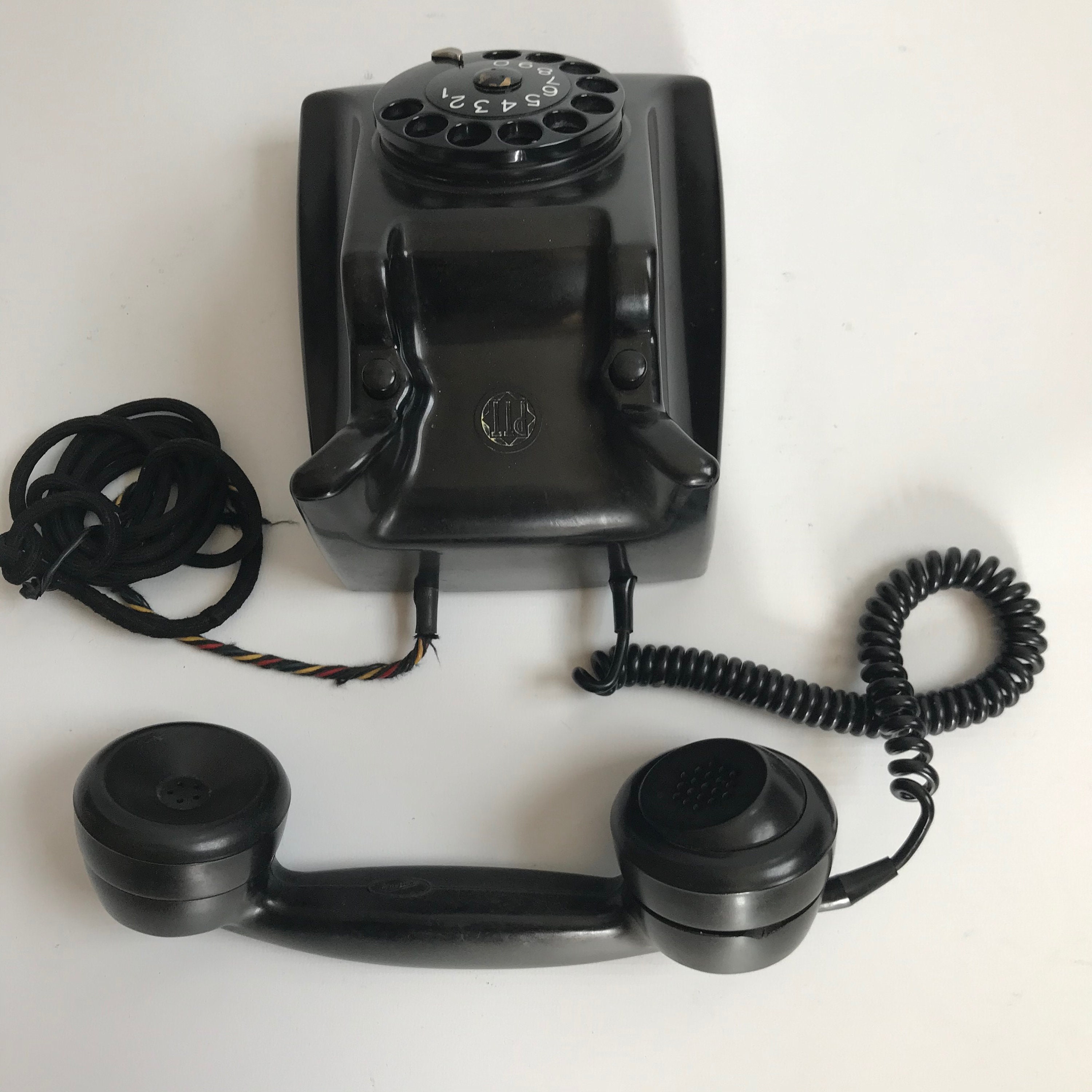 セルロイド　フェイス　1920年代　フランス製 Ericsson Original Bakelite Black Telephone 1931 Model by