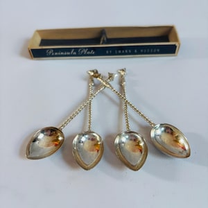 Collectable RARE Swan & Hudson Peninsula Plate 1940s Antique Vintage Demitasse Silver Plated Figural Souvenir Spoons Espresso Coffee Lover