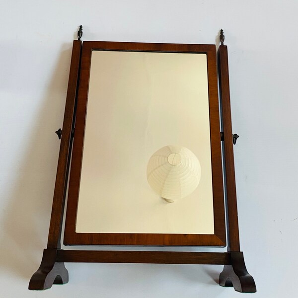 18th Century Georgian Antique Mahogany Dressing Mirror Tilting Solid French polished-  Deep rich Wood- Excellent condition